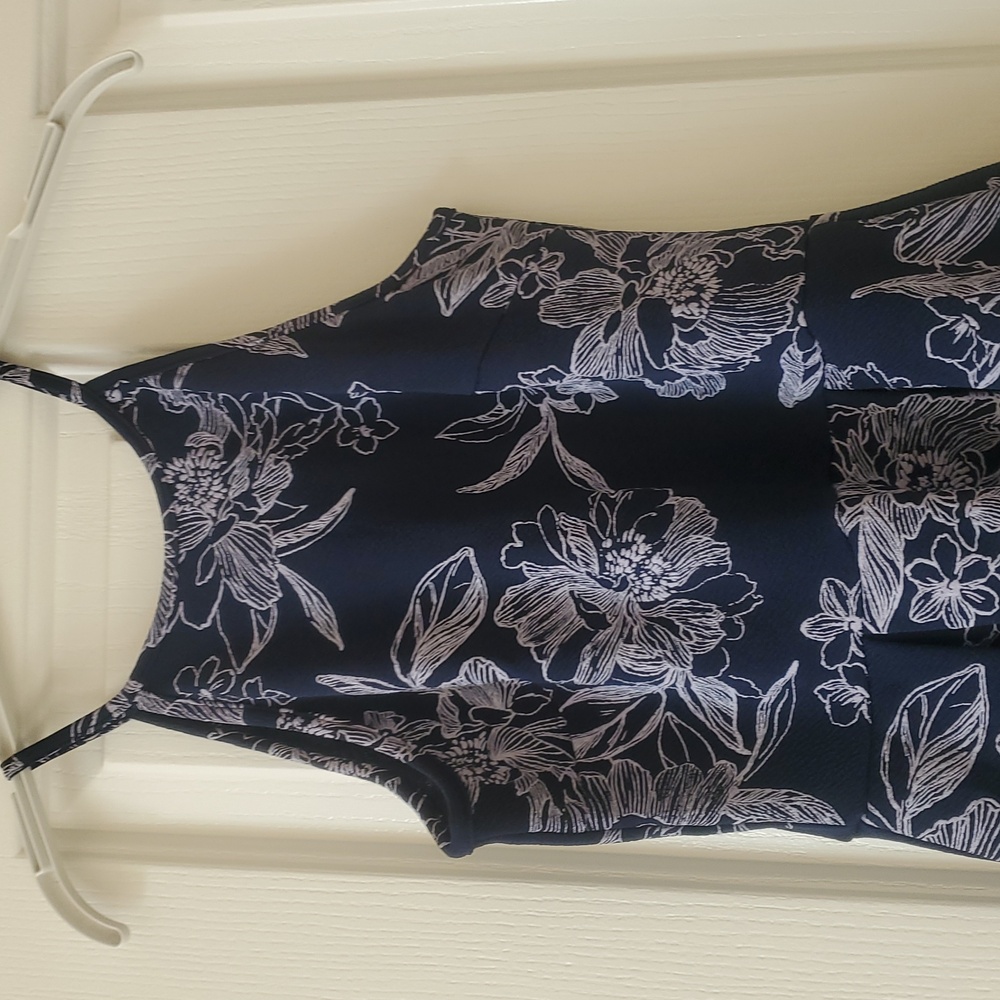 Floral Navy Halter Dress